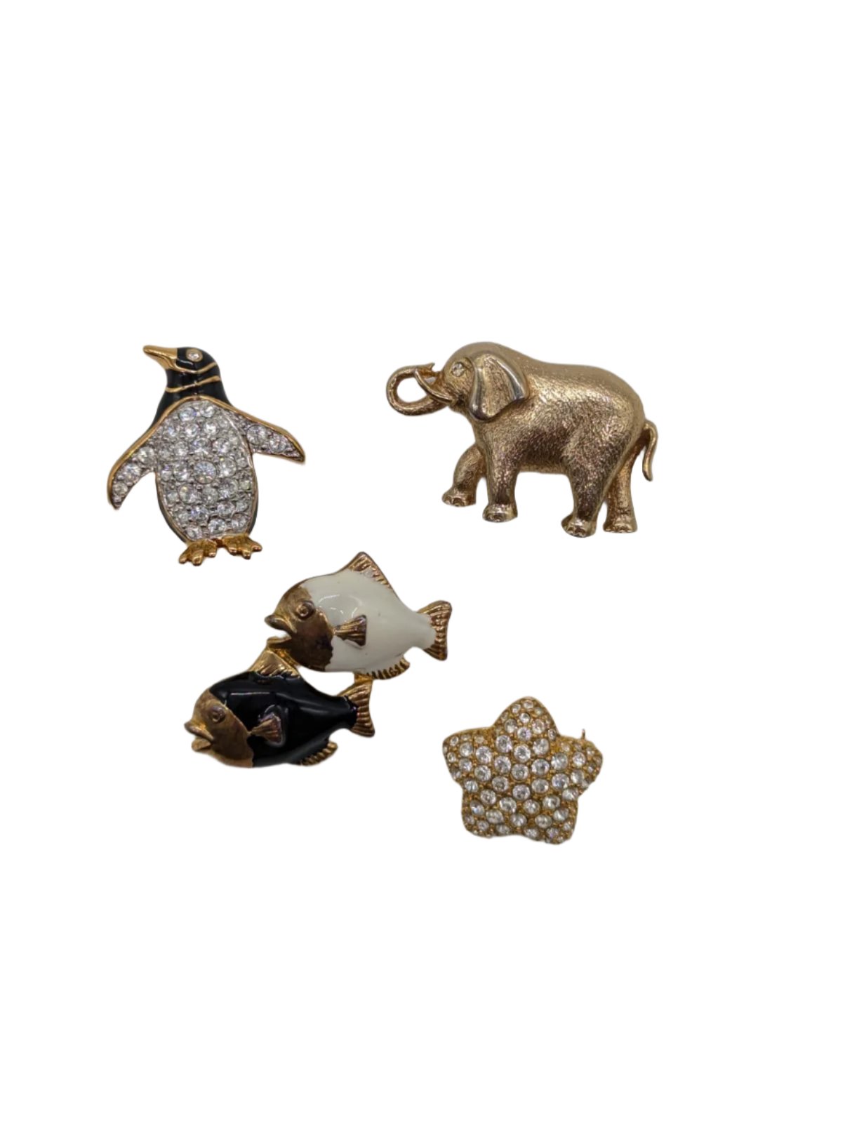 Whimsical Wildlife Vintage Brooch Set