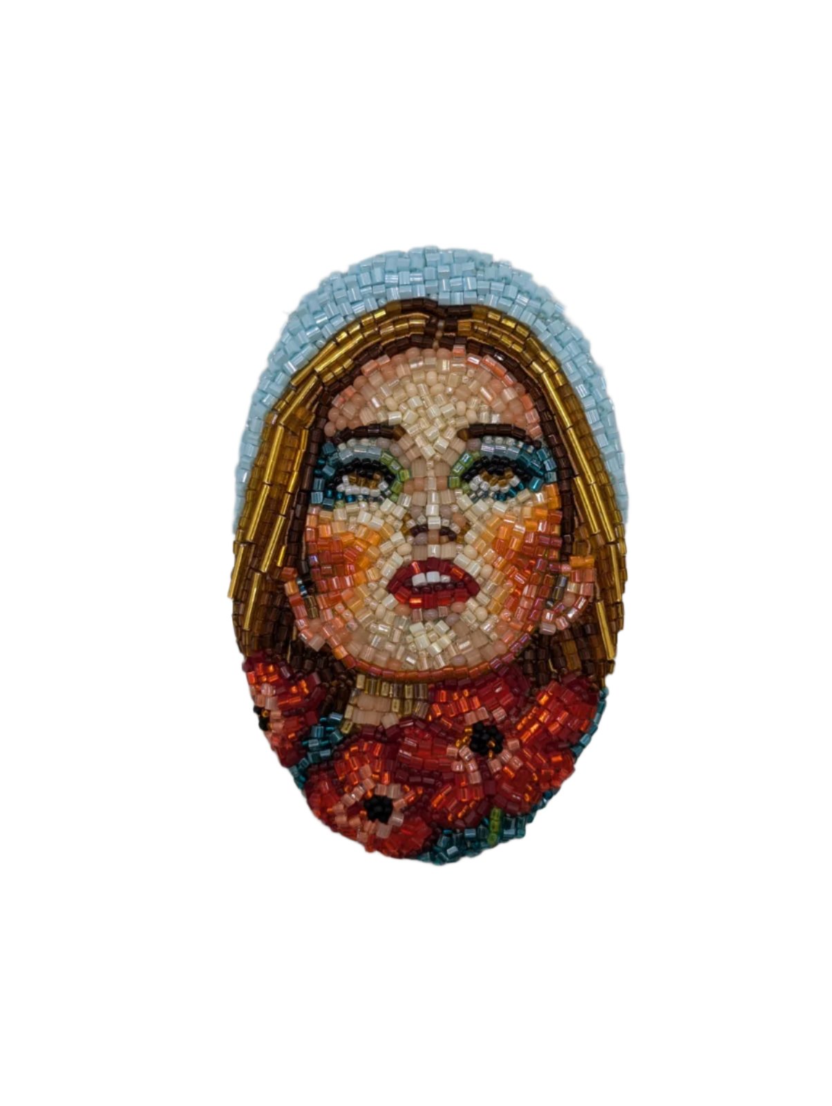 Portrait of Greselda hand-beaded Brooch