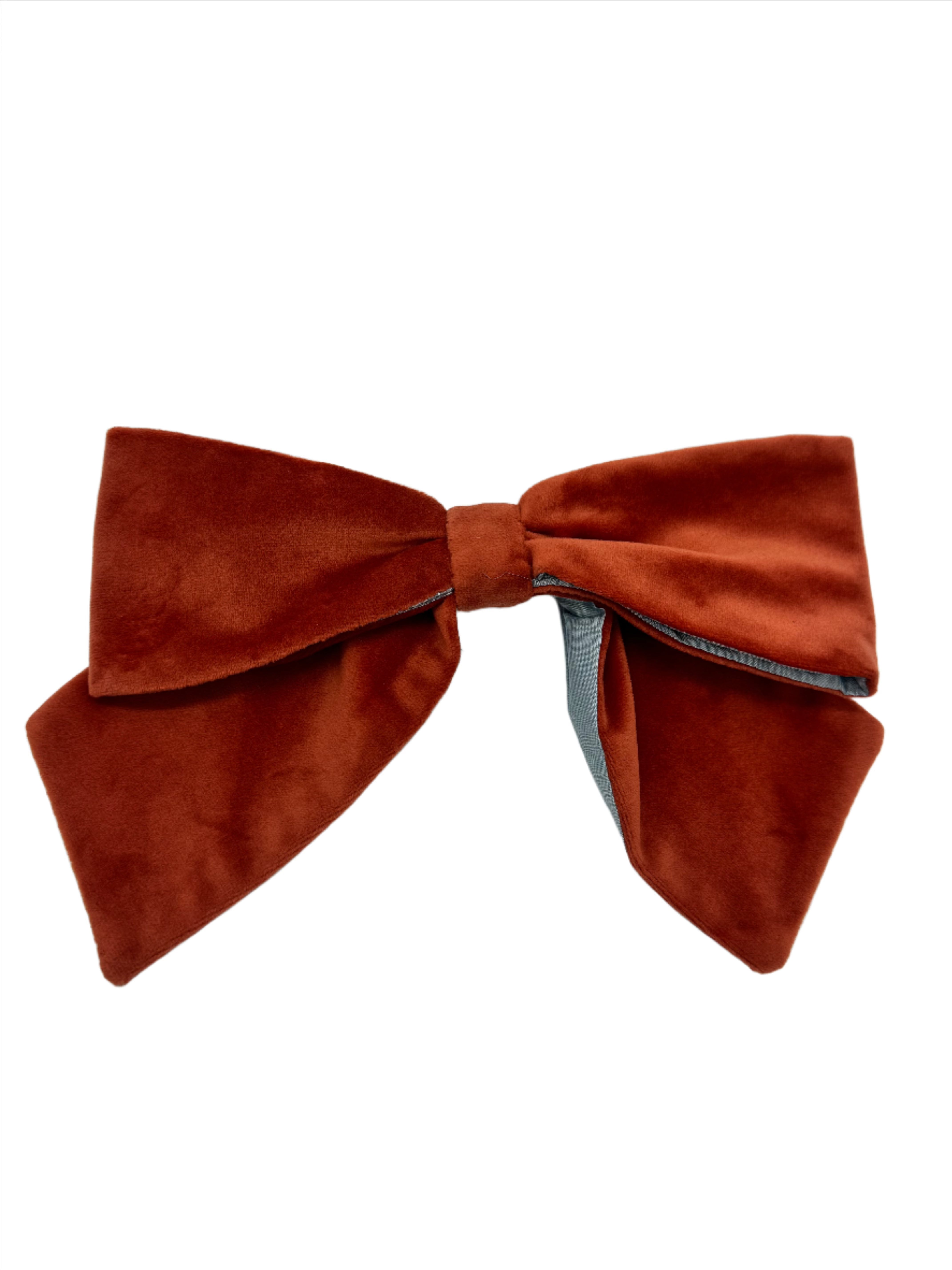 Velvet Bows - Orange/Ice Blue